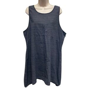 Blue fish women’s sleeveless shift dress lagenlook blue striped size 1